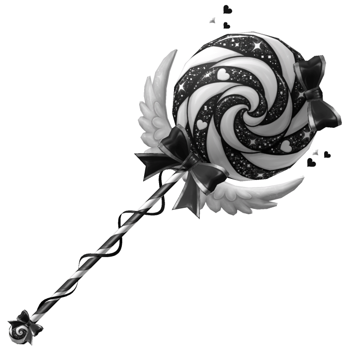 Angel Princess Cute Lollipop - Black White