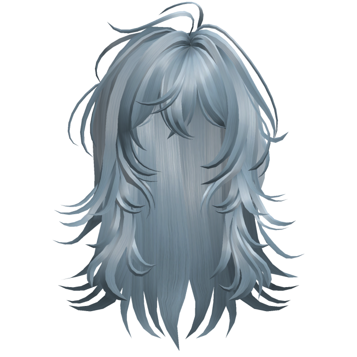 Soft Layered Wolf Cut - Ice Blue