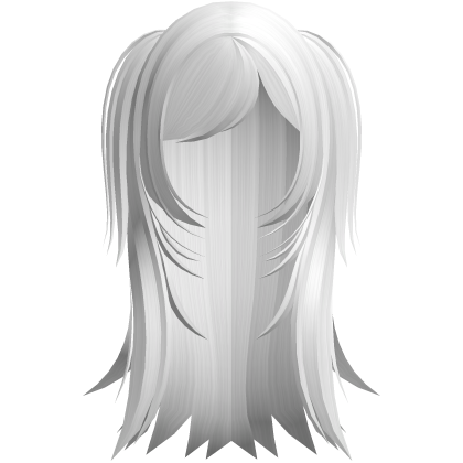 ☆ vampire y2k wispy hair w pigtails white