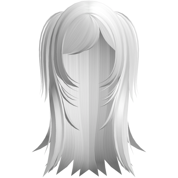☆ vampire y2k wispy hair w pigtails white