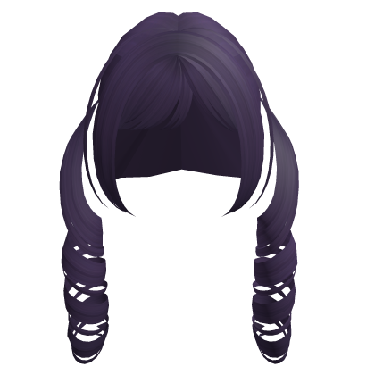 Cute Curly Long Pigtails in Dark Purple Roblox item