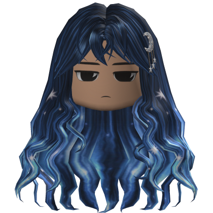 Long Wavy Hair w/ Moon Clips (Navy)