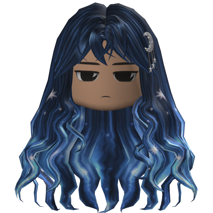 Long Wavy Hair w/ Moon Clips (Navy)