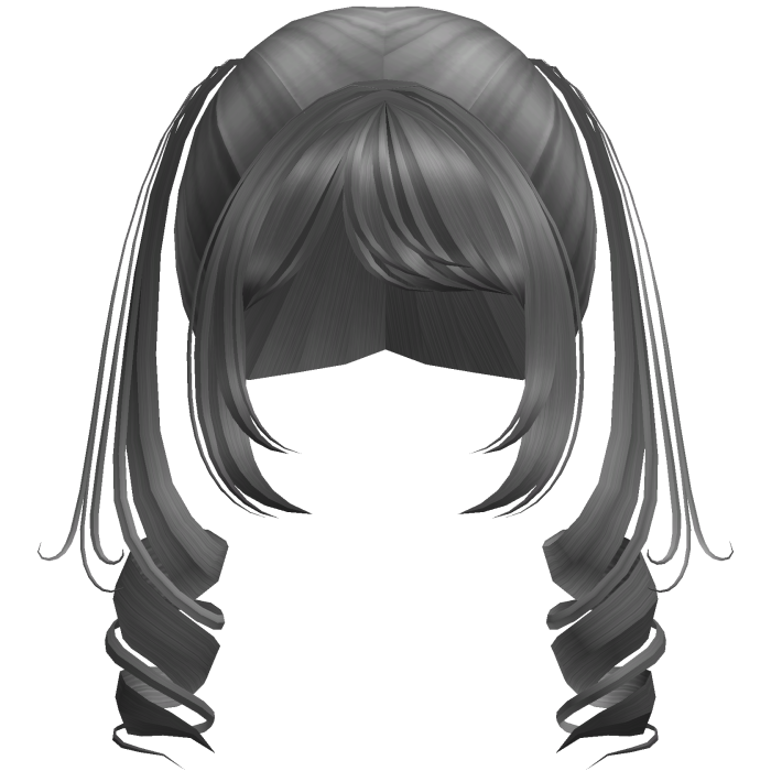 Cute Swirly Half-Up Pigtails (Gray)