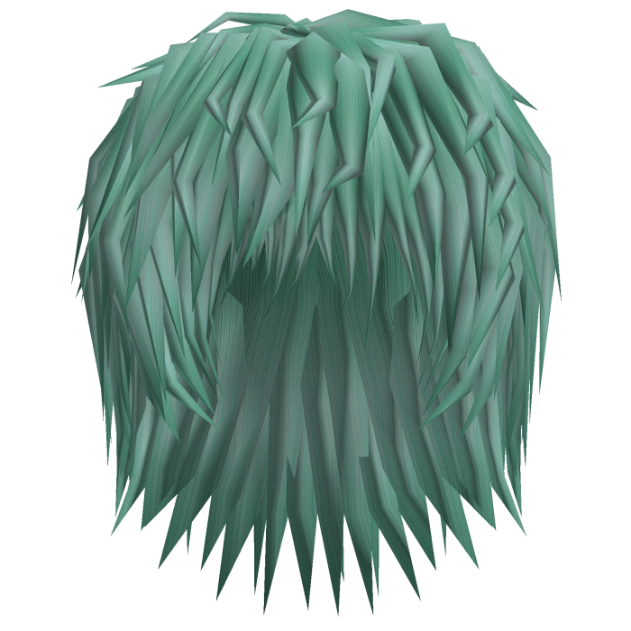 realistic spikey messy emo ocean green hair
