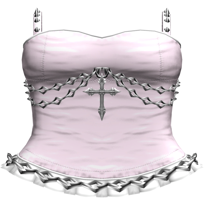 Gothic Emo Chained Cross Dress in Pink 