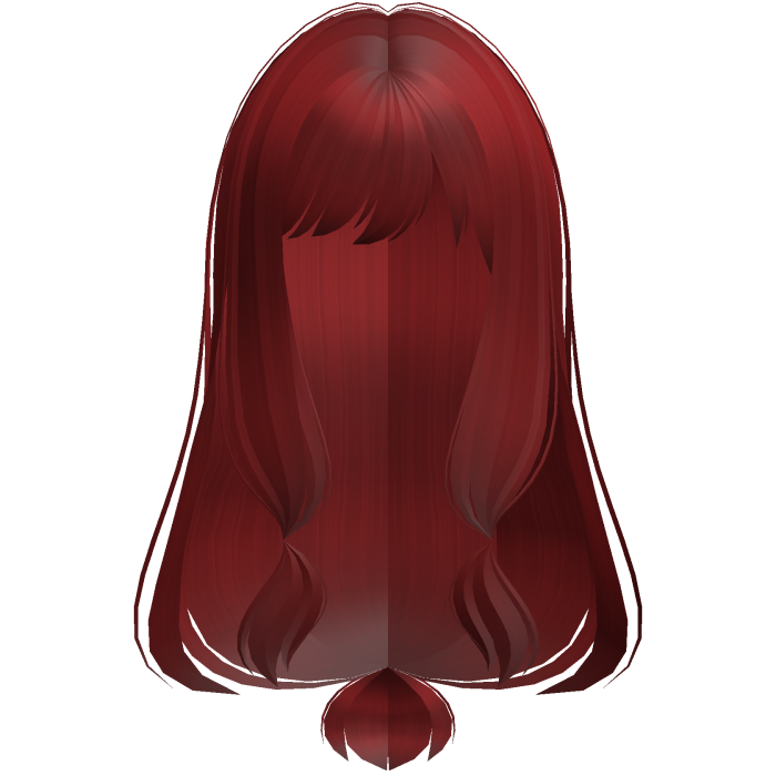 wispy thin silky long tied moe hair red