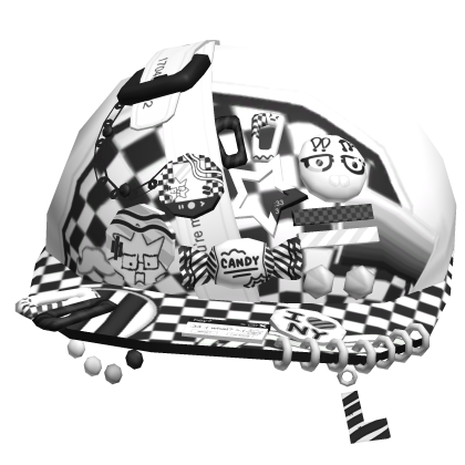 Scene White&Black Decora Rave Cap