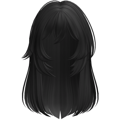 Long Straight Layered Wolf Cut Hair ♡ Black Roblox item