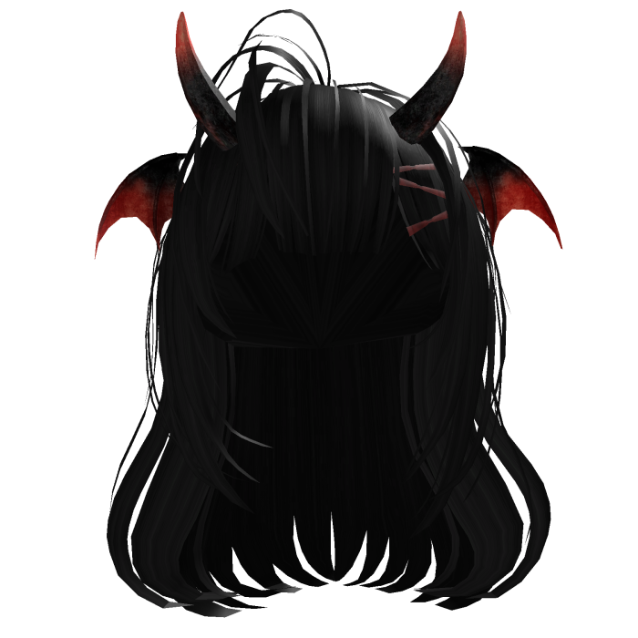 Kawaii little devil cartoon style black hair
