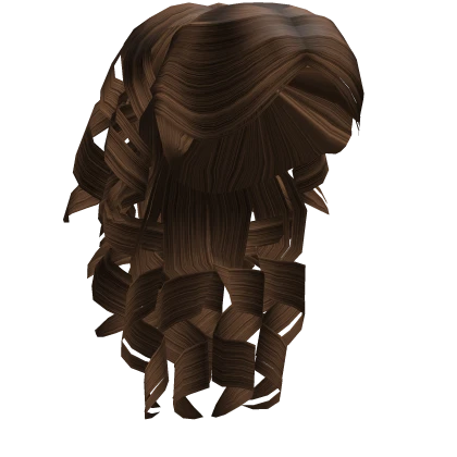 Roblox hair preview for Brown Curly Thick Ponytail Hair