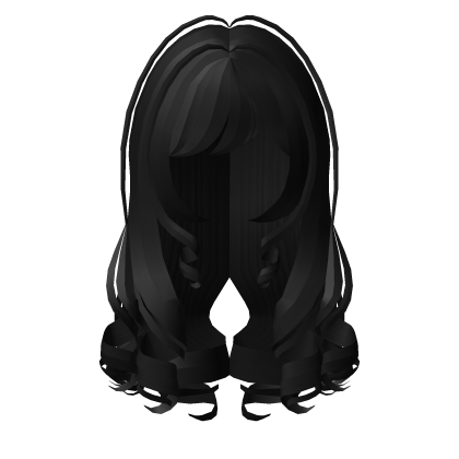 . ‿ ♡ curly angel princess long hair in black Roblox item