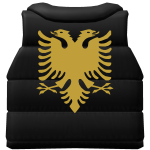 Albanian Puffer Vest Gold n Black 