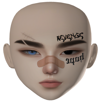 Zeslin Boy face with tattoo bad guy makeup scars