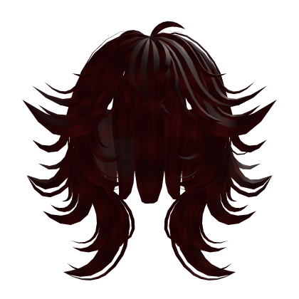 Messy Fluffy Red Wolfcut W/ Emo Goth Girl Hair Roblox item
