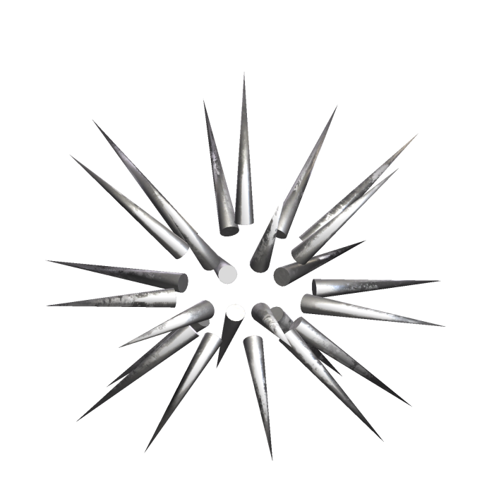 silver spiky pin head
