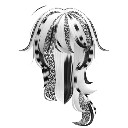 multitone layered anime wolfcut white black Roblox item