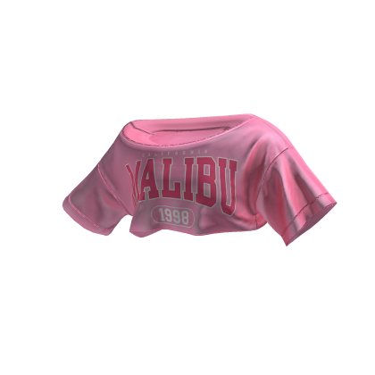 Off Shoulder Crop Tee Malibu (Pink) thumbnail