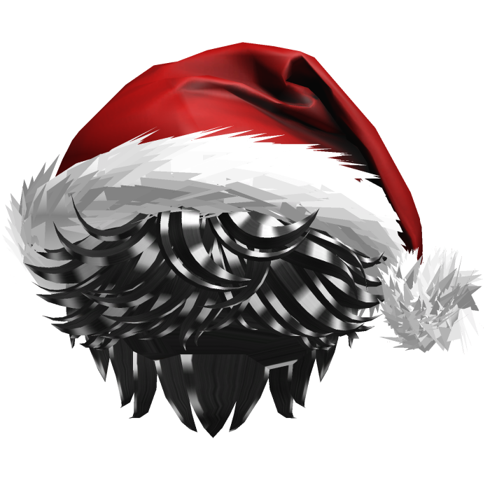 Messy Fluffy White and black Hair a Santa Hat Y2k