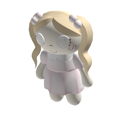 kawaiii pink button eyed dolly plushie