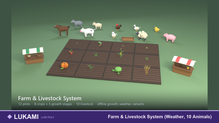 Farm & Livestock System (Weather, 10 Animals) preview 1