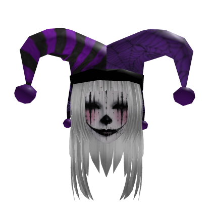 [Animated] Halloween Emo Jester Girl Hair & Mask Roblox item