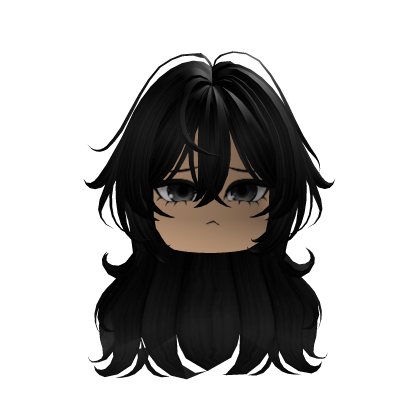 Cute Black Hair Y2K Preppy Messy Girl Face