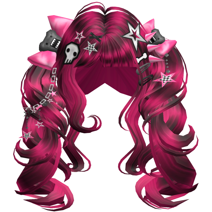 ♡ Scene Fluffy Gyaru Pigtails (Hot Pink)