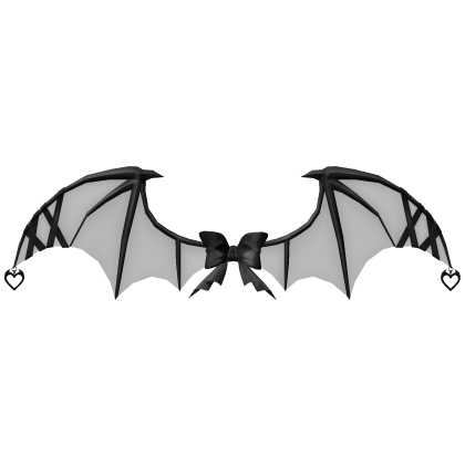 Bat Imp Ribbon Lace Wings - White Black