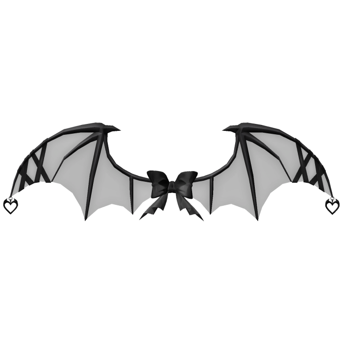 Bat Imp Ribbon Lace Wings - White Black
