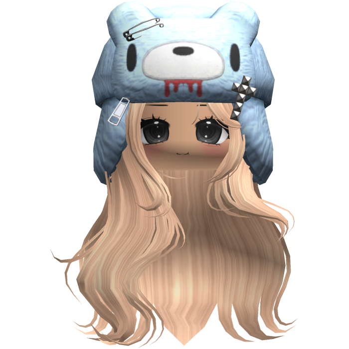 Fuzzy Bear Ushanka Flowy Long Hair (Blonde)