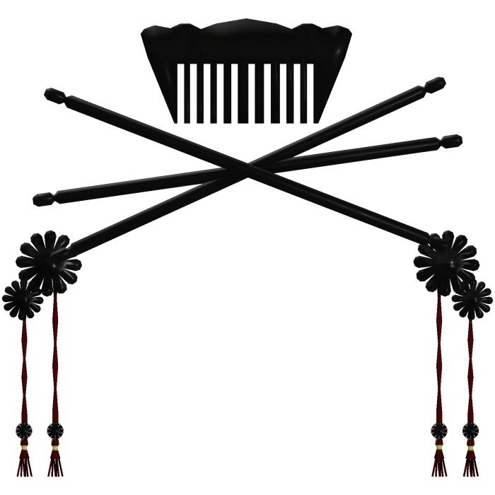 Black & Red Traditional Japanese Headpiece