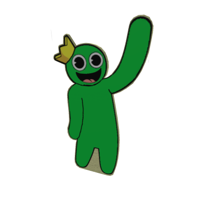 Green Rainbow friends stand