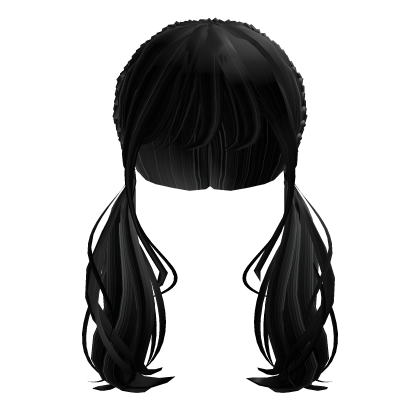 Kawaii Braided Pigtails (Black) Roblox item