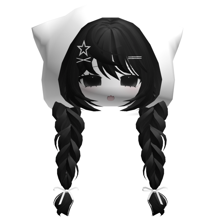 emo moe keri hair w anime girl face white black