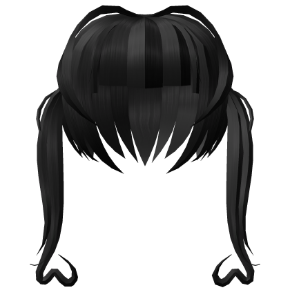 anime ahoge kawaii heart twintails black (￣ω￣;) Roblox item
