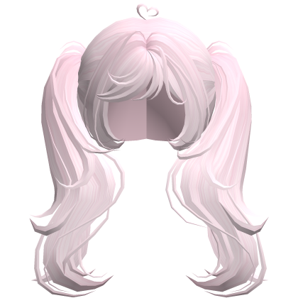 Swirly curls girly shoujo pigtails in light pink ♡ Roblox item