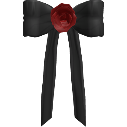 Rosette Ribbon Back Bow Black and Red
