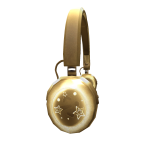 yellow gold glossy star headphones