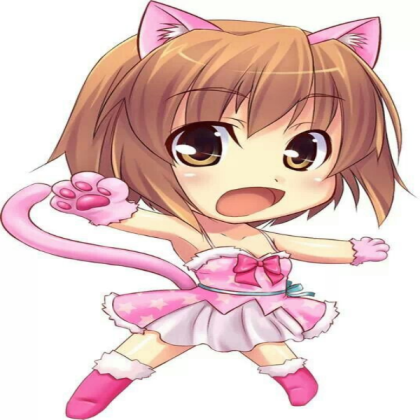 Cute pink kitty girl chibi Roblox decal