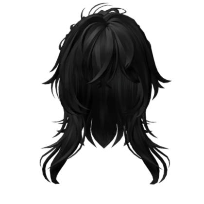 Black Hair With Curtain Roblox decal