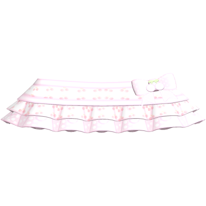 ♡ cute pink cherry ruffled mini skirt