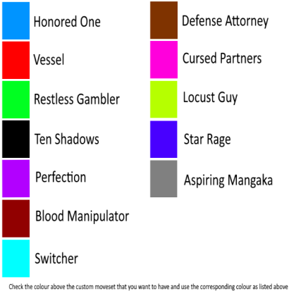 Jujutsu Shenanigans Colours Roblox decal