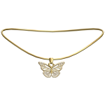 vstar* Gold Butterfly Gemstone Necklace