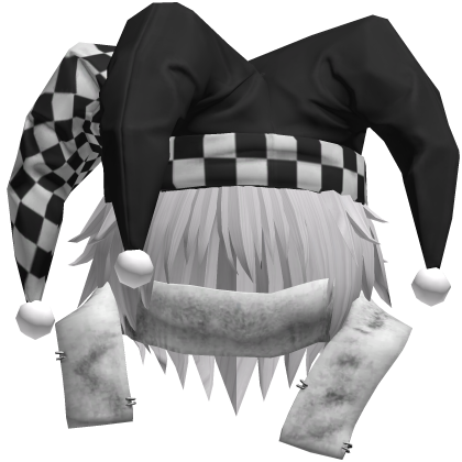 Black Jester Clown Hat Vkei Emo Dashie Hair Roblox item