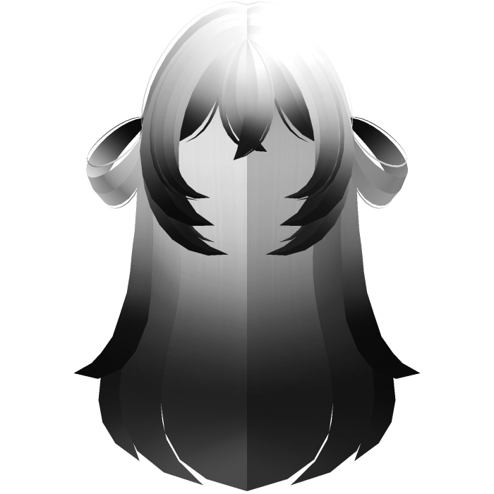 moe long fluffy side bun hair white black