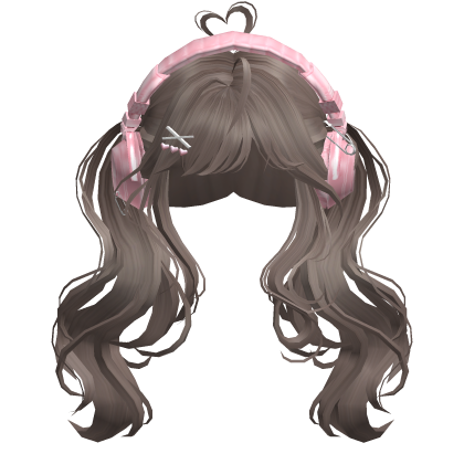 Cute Wavy Pigtails w/Headphonnes (Milktea)