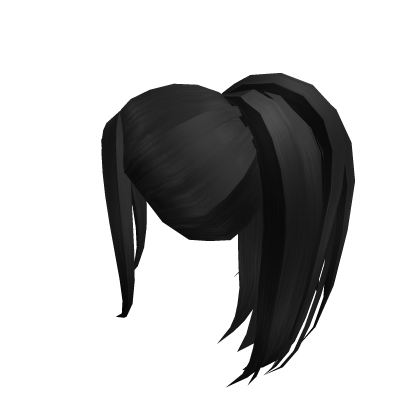 Long black ponytail w/ thin bangs  Roblox item