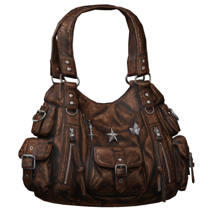 (3.0) Brown Y2K Grunge Vkei Leather Handbag