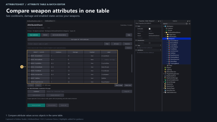 AttributeSheet — Attribute Table & Batch Editor preview 1